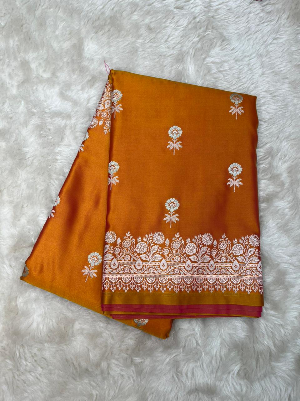 Mustard Gold Mashru Silk Sonarupa Weaving Saree