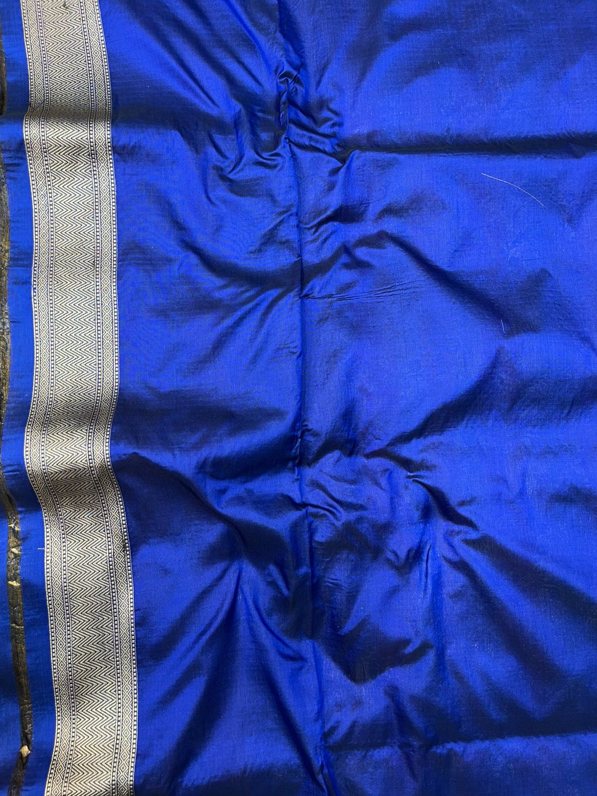 Royal Blue Pure Katan Silk Meenakari Jaal Banarasi Saree with Heavy Pallu