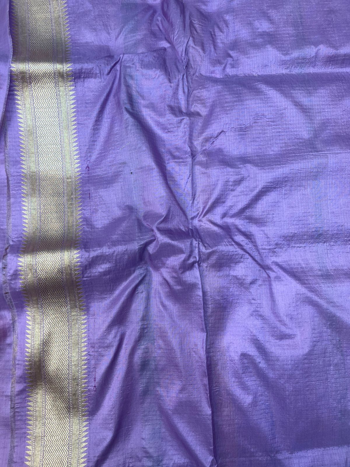 Royal Lavender Pure Katan Silk Saree | Intricate Zari & Multicolor Meena Jaal