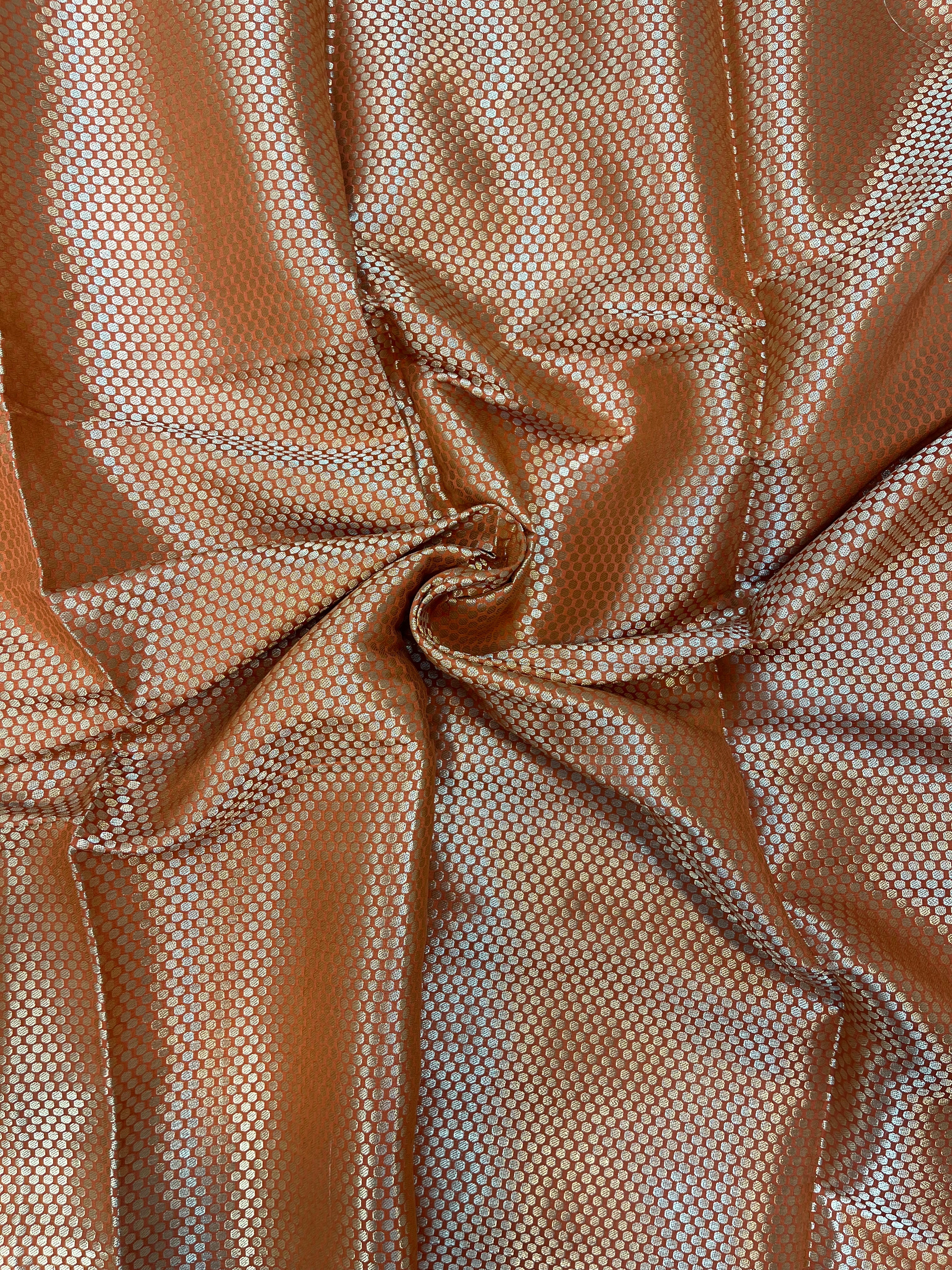 Rust Orange Pure Chiniya Silk Saree - Sonarupa Weave with Intricate Gold and Silver Zari