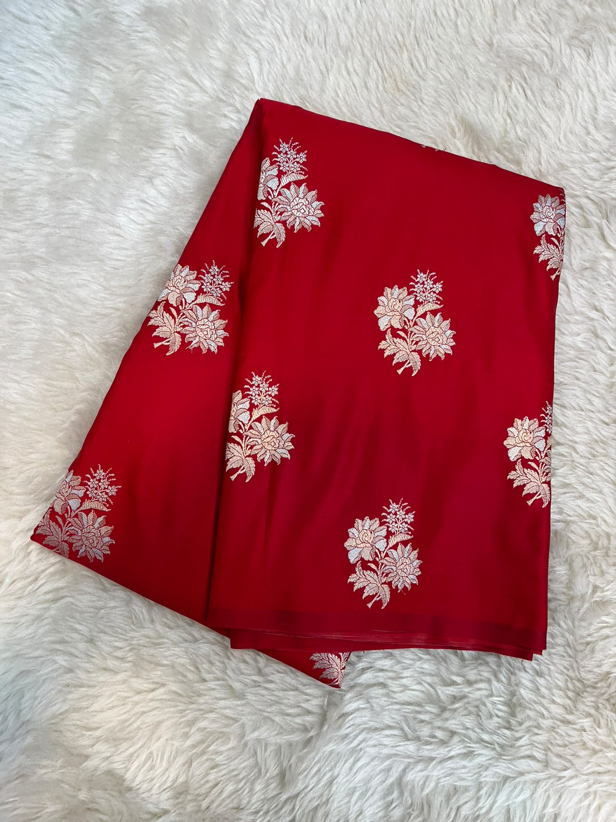 Sindoori Red Mashru Silk Saree featuring Traditional Sonarupa Buta and Jaal Pallu