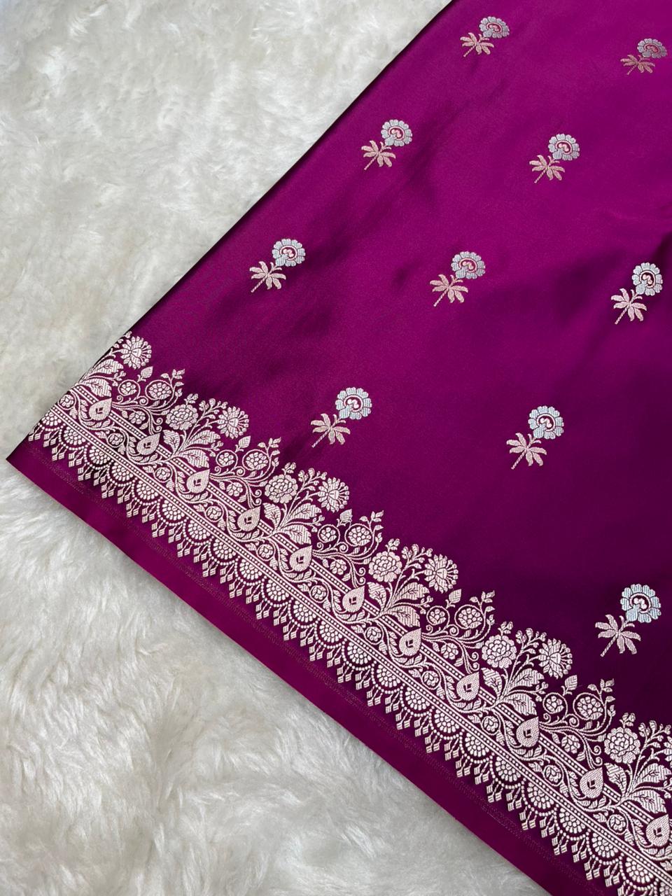 Royal Magenta Mashru Silk Sonarupa Weaving Saree