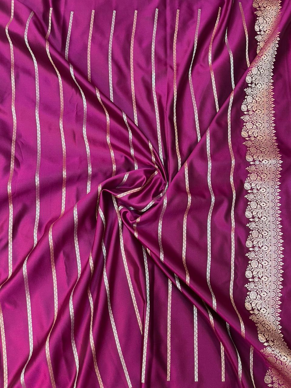 Royal Magenta Mashru Silk Sonarupa Weaving Saree
