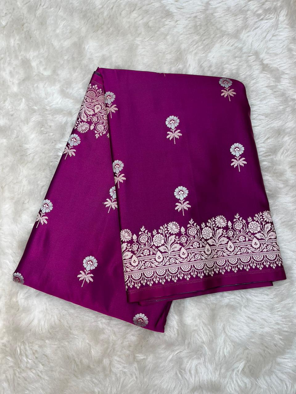 Royal Magenta Mashru Silk Sonarupa Weaving Saree