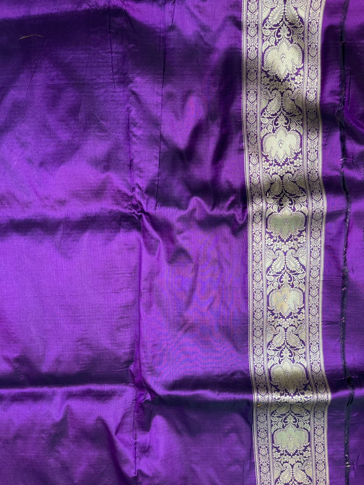 Exquisite Royal Purple Pure Katan Silk Brocade Saree Featuring Traditional Meenakari Weave