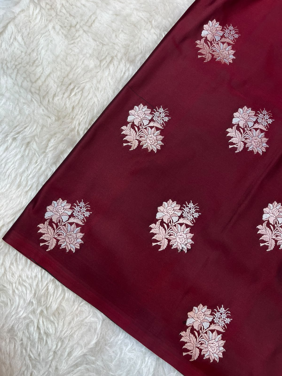 Plum Maroon Mashru Silk Saree featuring Traditional Sonarupa Buta and Jaal Pallu