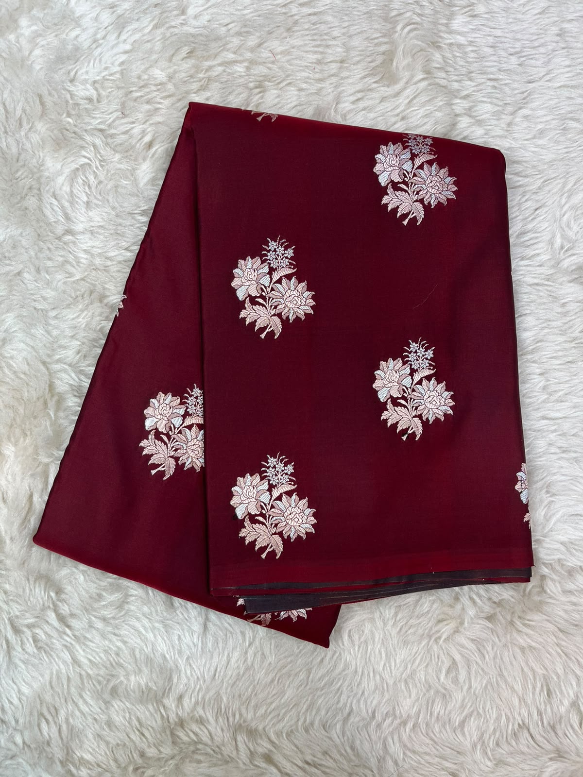 Plum Maroon Mashru Silk Saree featuring Traditional Sonarupa Buta and Jaal Pallu