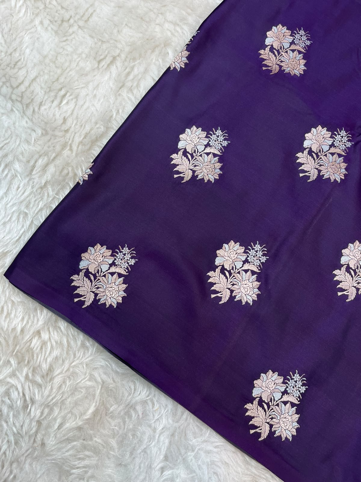 Dark Purple Mashru Silk Saree featuring Traditional Sonarupa Buta and Jaal Pallu