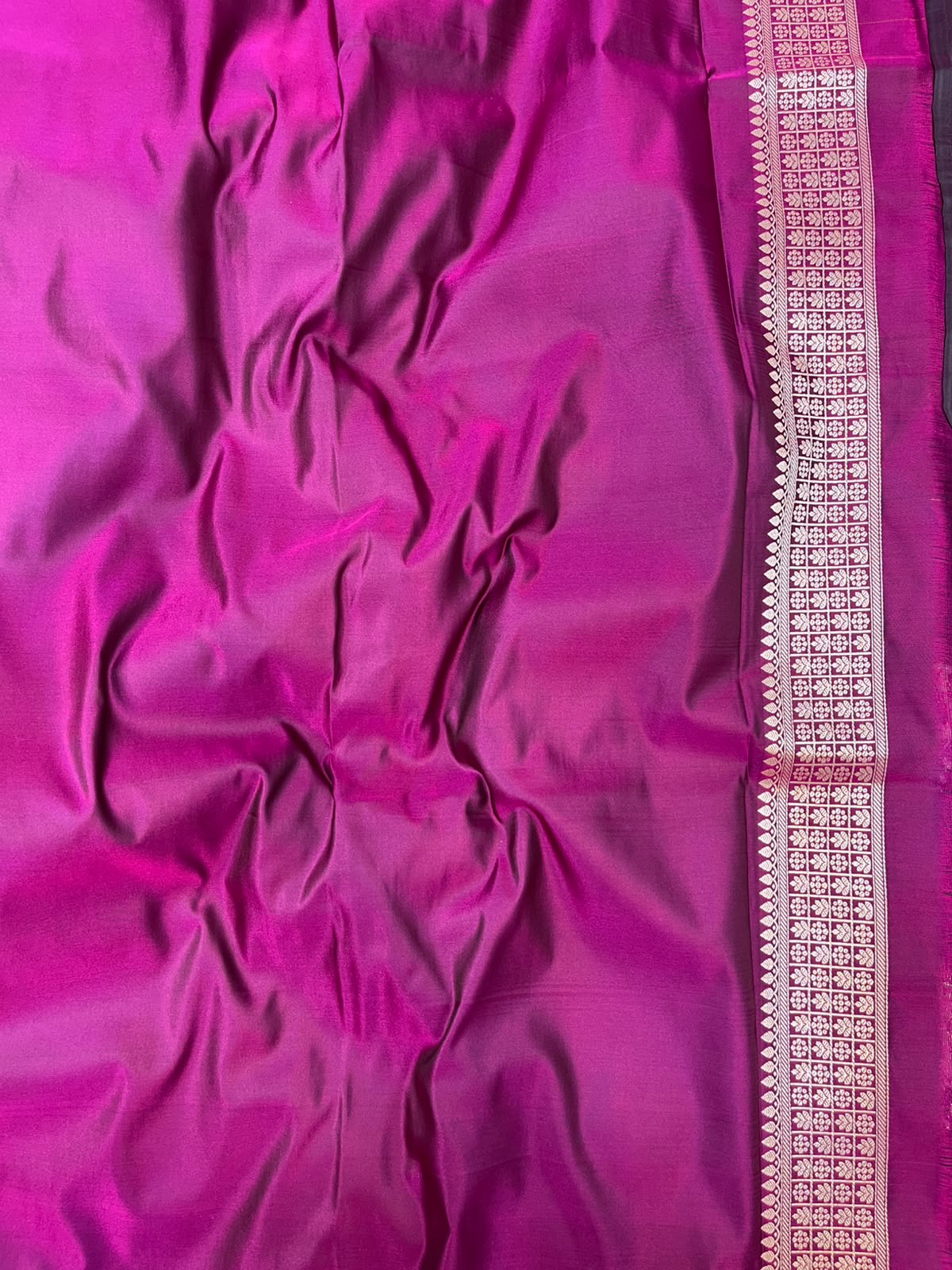 Royal Magenta Mashru Silk Saree featuring Traditional Sonarupa Buta and Jaal Pallu