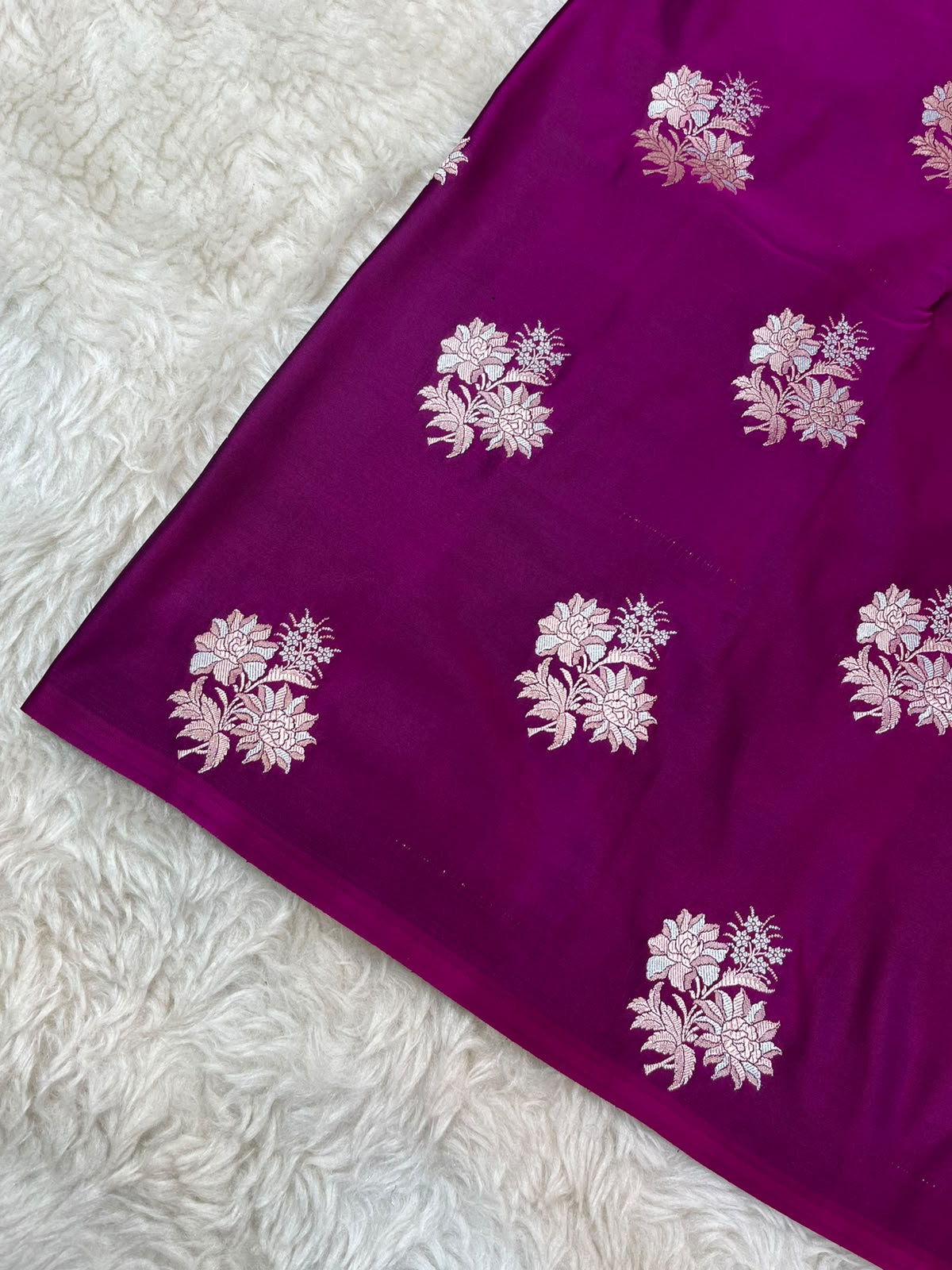 Royal Magenta Mashru Silk Saree featuring Traditional Sonarupa Buta and Jaal Pallu