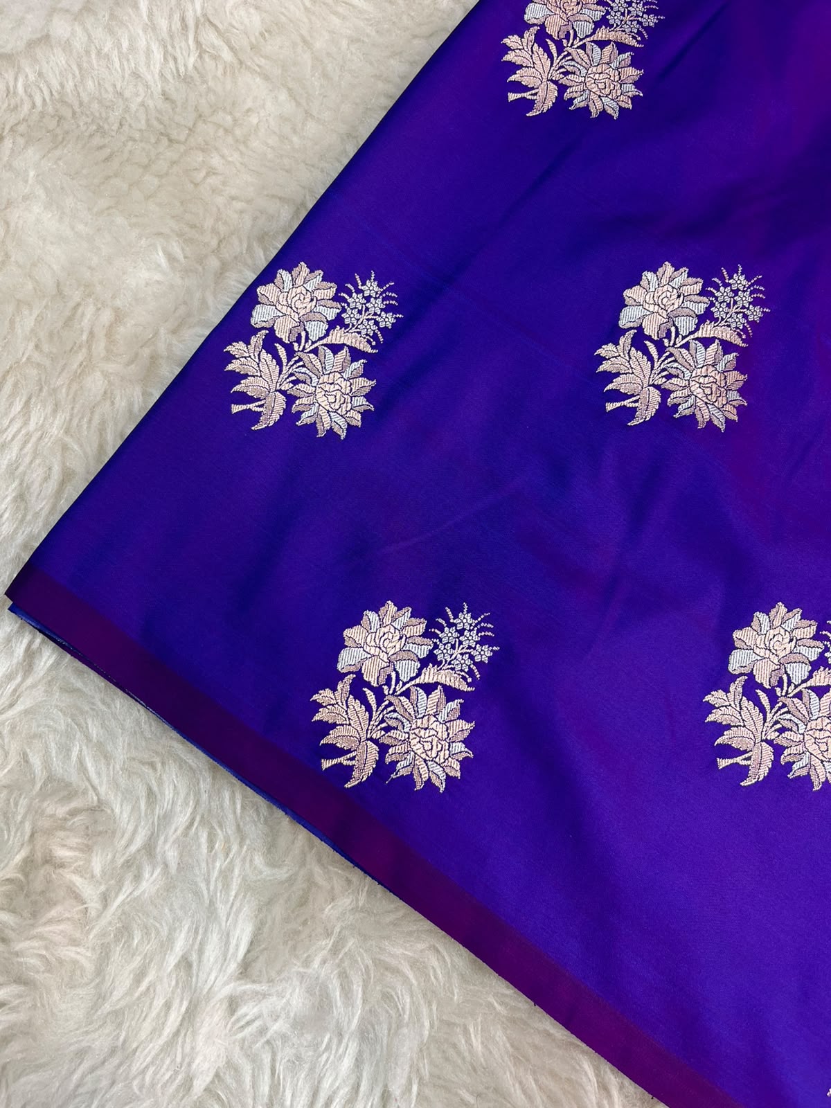 Royal Purple Mashru Silk Saree featuring Traditional Sonarupa Buta and Jaal Pallu
