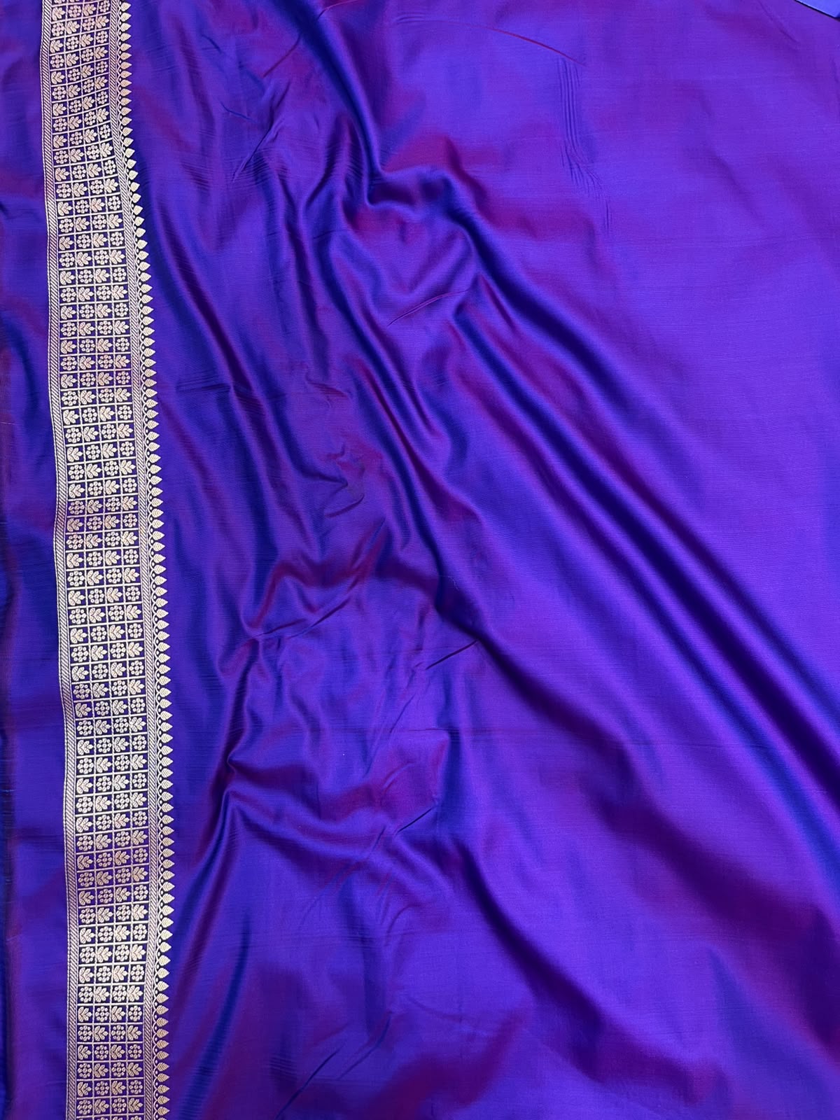 Royal Purple Mashru Silk Saree featuring Traditional Sonarupa Buta and Jaal Pallu