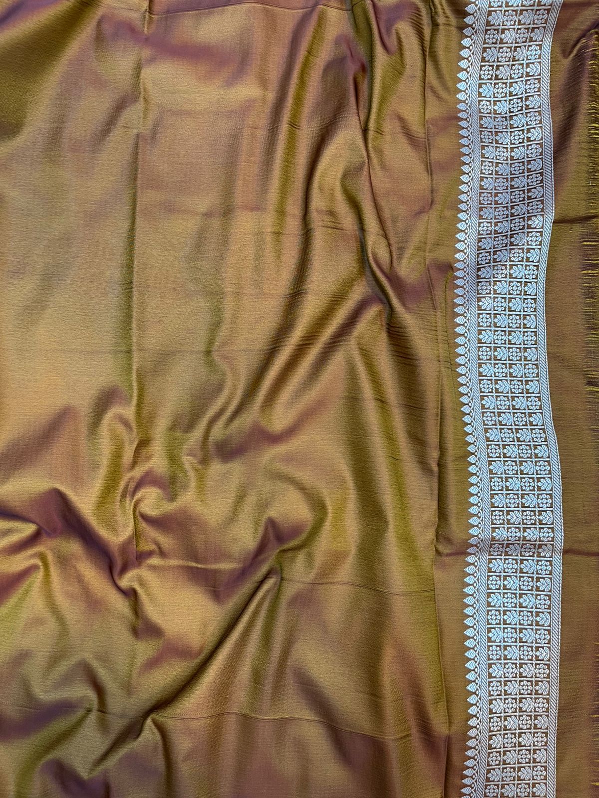 Chestnut Brown Mashru Silk Saree featuring Traditional Sonarupa Buta and Jaal Pallu